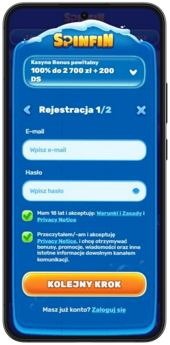 Rejestracja konta